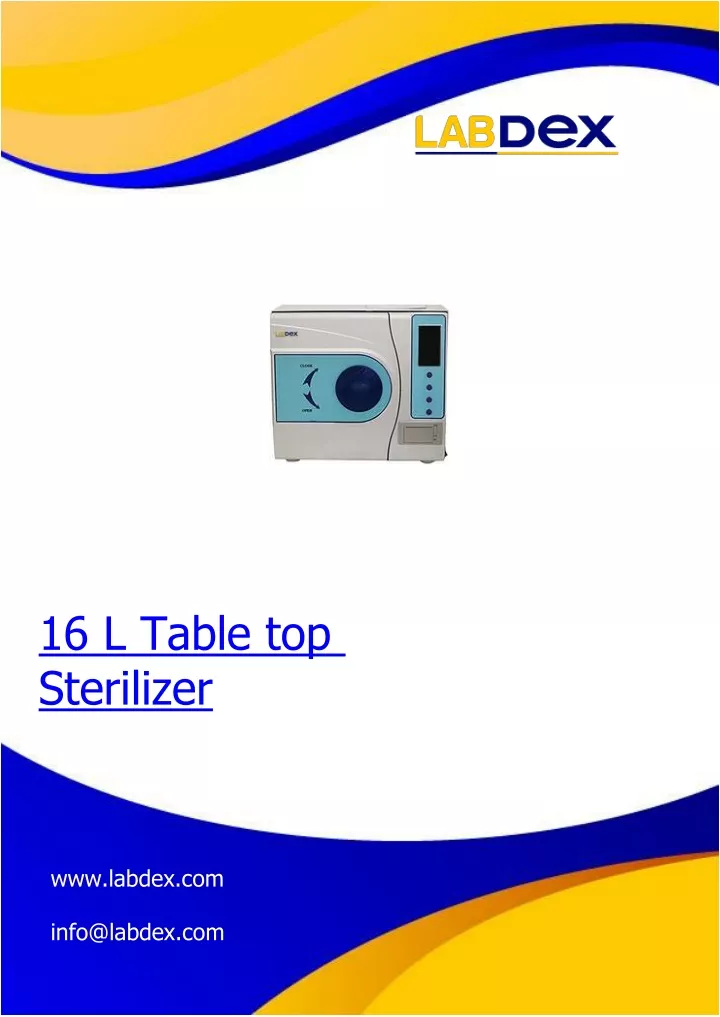 16 l table top sterilizer www labdex com