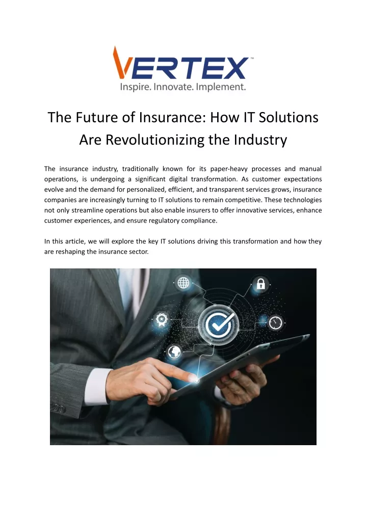 the future of insurance how it solutions