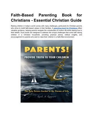 Faith-Based Parenting Book for Christians - Essential Christian Guide