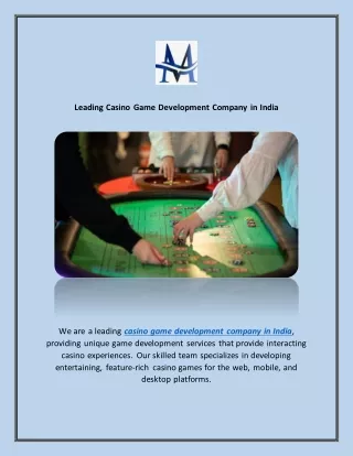 Leading Casino Game Development Company in India
