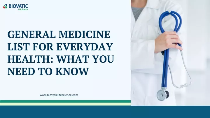 general medicine list for everyday health what