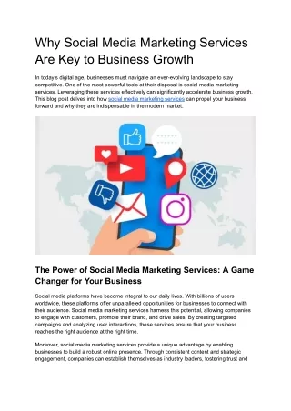 Why Social Media Marketing Services Are Key to Business Growth
