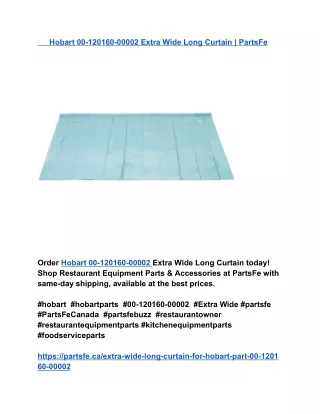 Hobart 00-120160-00002 Extra Wide Long Curtain _ PartsFe