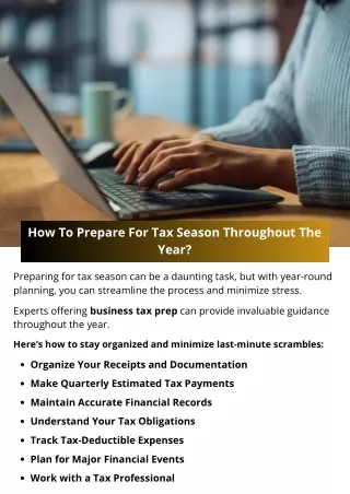 how to prepare for tax season throughout the year