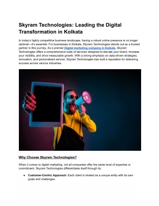 Skyram Technologies_ Leading the Digital Transformation in Kolkata