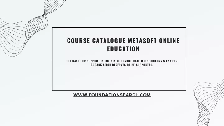 course catalogue metasoft online education