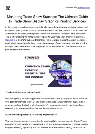 Mastering Trade Show Success