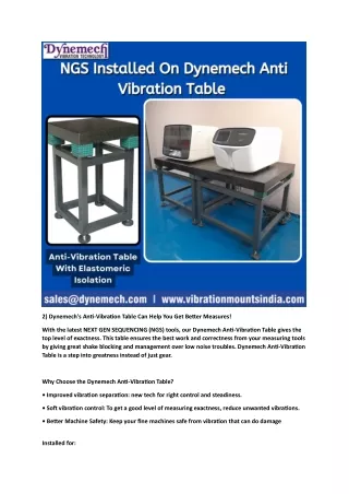 2 dynemech s anti vibration table can help