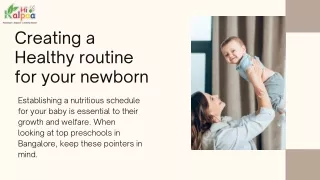 Creating a healthy routine for your newborn