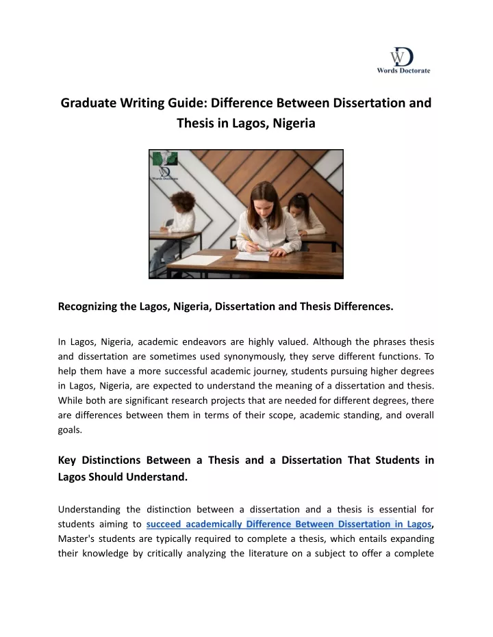 graduate writing guide difference between