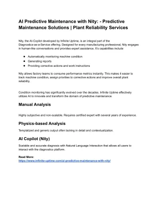 AI Predictive Maintenance with Nity_ - Predictive Maintenance Solutions _ Plant Reliability Services