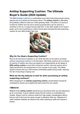 Antilop Supporting Cushion- The Ultimate Buyer's Guide (2024 Update)