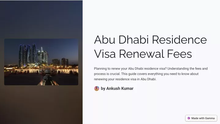 abu dhabi resijence visa renewal fees