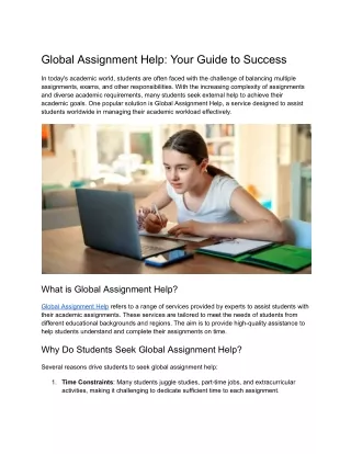 global assignment help your guide to success