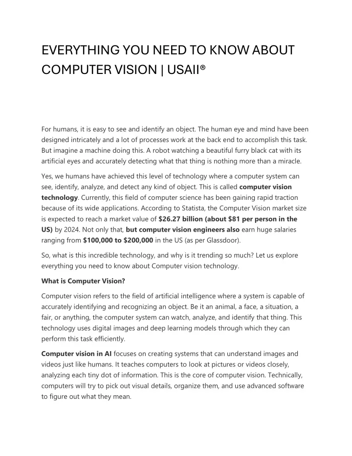 everything you need to know about computer vision