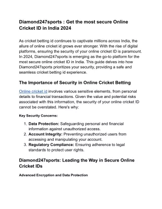 Diamond247sports _ Get the most secure Online Cricket ID in India 2024