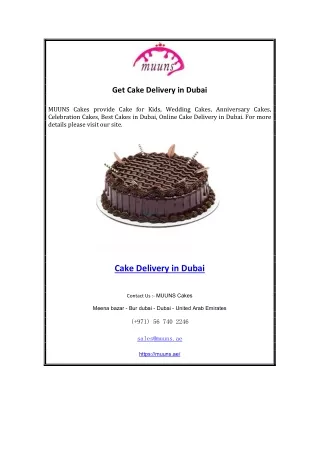 get cake delivery in dubai