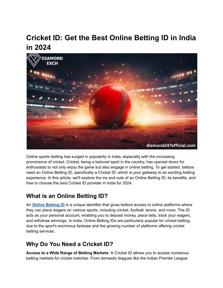 cricket id get the best online betting