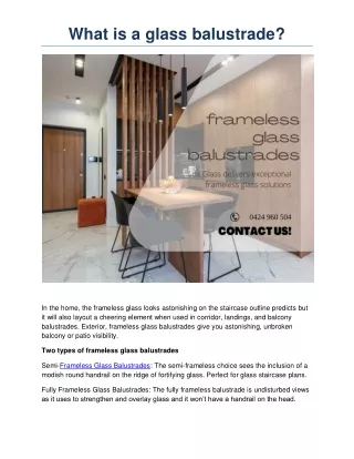 what is a glass balustrade