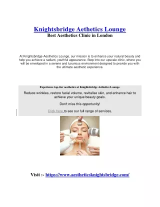 knightsbridge aethetics lounge best aesthetics