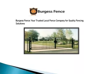 Your Trusted Local Fence Company for Quality Fencing Solutions