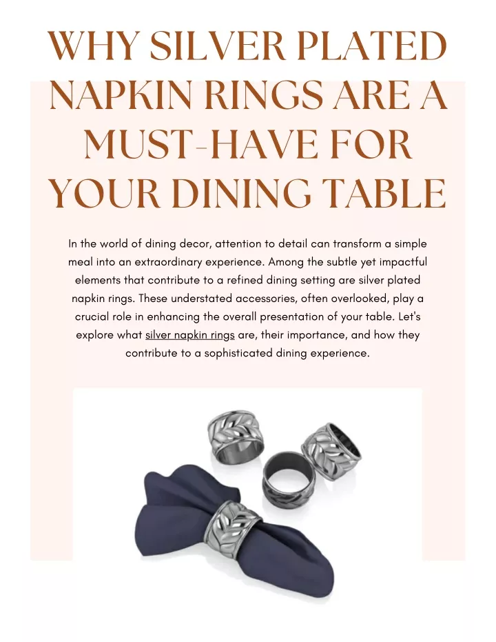 why silver plated napkin rings are a must have