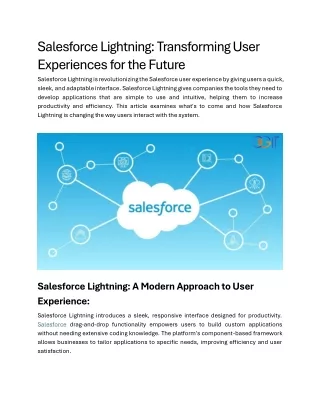 salesforce lightning transforming user