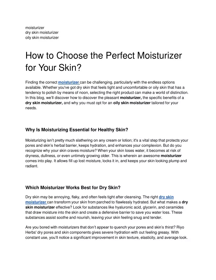 moisturizer dry skin moisturizer oily skin