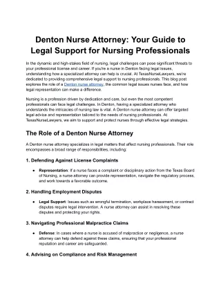 Denton Nurse Attorney