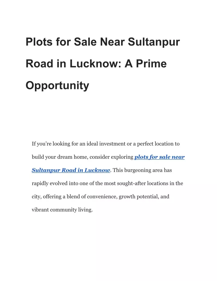 plots for sale near sultanpur