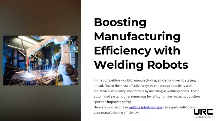 boosting manufacturing efficiency with welding