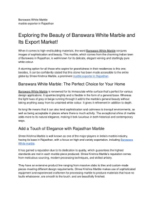 Banswara White Marble