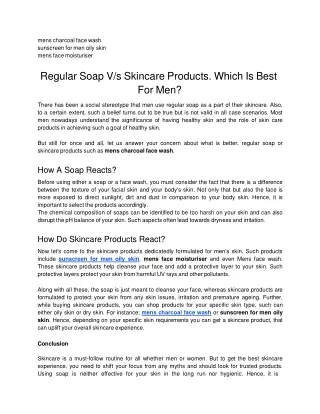 Mantittude_ Regular Soap V_s Skincare Products. Which Is Best For Men_