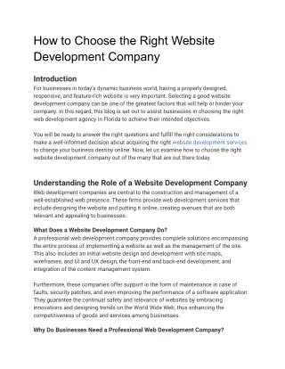 how to choose the right website development