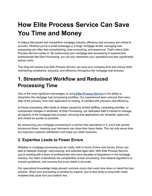 How Elite Process Service Can Save You Time and Money
