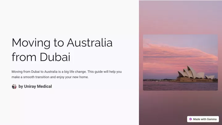 moving to australia from dubai