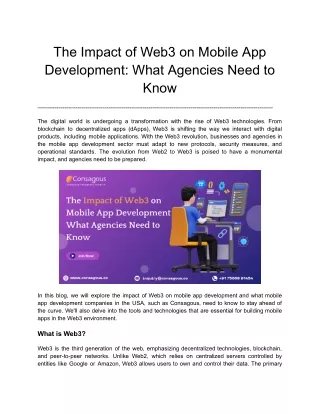 The Impact of Web3 on Mobile App Development_ What Agencies Need to Know