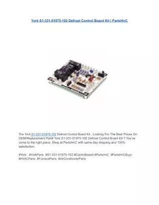 York S1-331-01975-102 Defrost Control Board Kit _ PartsHnC