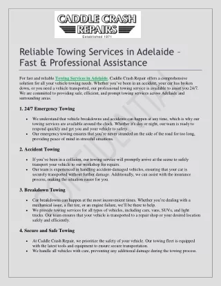 Reliable Towing Services in Adelaide – Fast & Professional Assistance