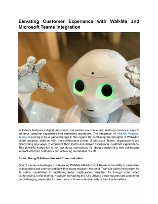 Elevating Customer Experience with WalkMe and Microsoft Teams Integration