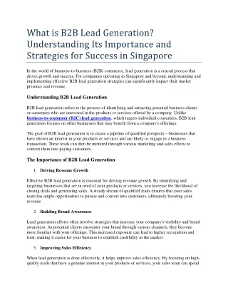 what is b2b lead generation understanding