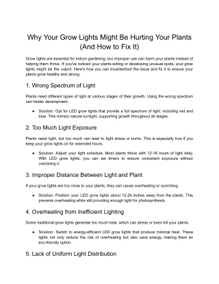 Why Your Grow Lights Might Be Hurting Your Plants (And How to Fix It)