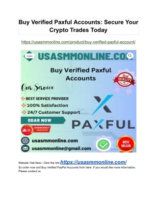 Buy Verified Paxful Accounts_ Secure Your Crypto Trades Today