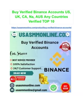 Buy Verified Binance Accounts US, UK, CA, Na, AUS Any Countries Verified TOP 10
