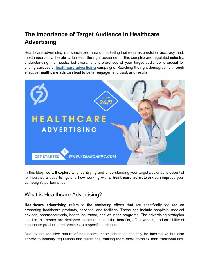 the importance of target audience in healthcare