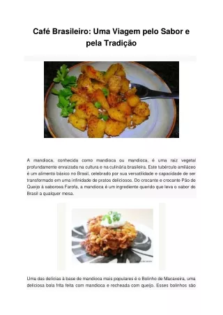 Café Brasileiro: Uma Viagem pelo Sabor e pela Tradição
