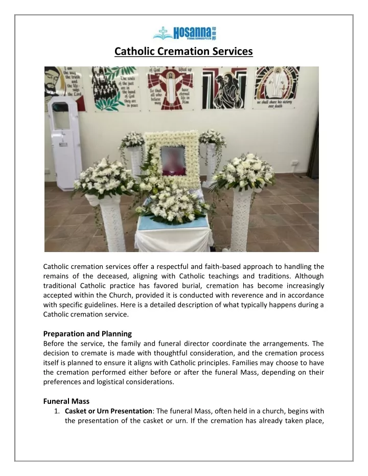 catholic cremation services