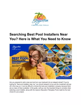 searching best pool installers near you here