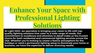 Enhance Your Space with Professional Lighting Solutions