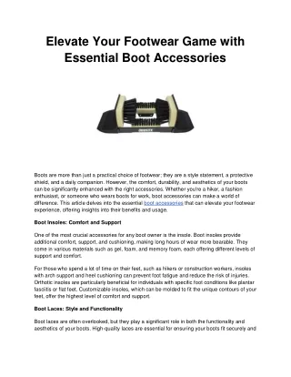 Elevate Your Footwear Game with Essential Boot Accessories